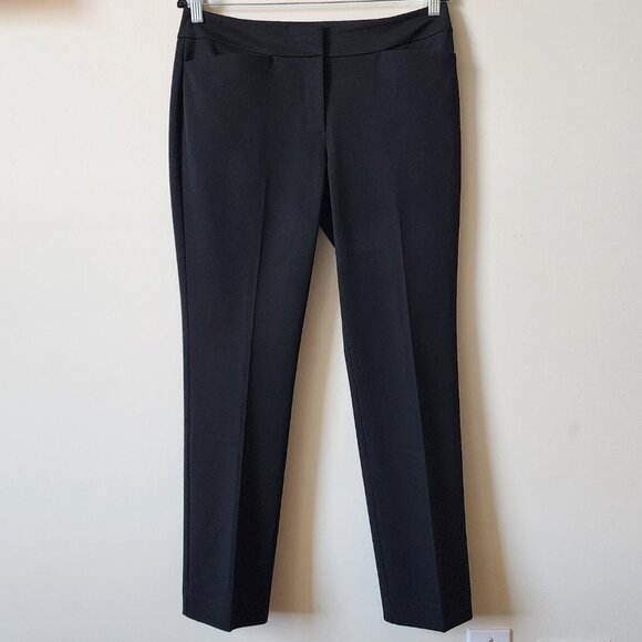 Ann Taylor Factory Petite "Suit Separate" Black Straight Leg Ankle Work Trousers - Picture 1 of 3